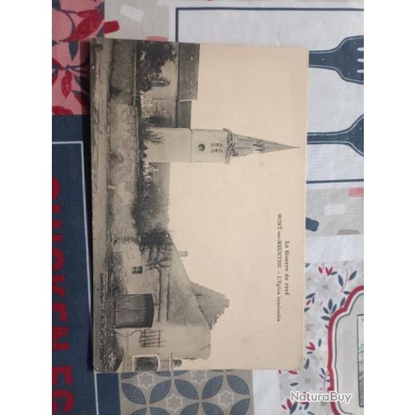 Carte postale ww1 Mont sur Meurthe, glise