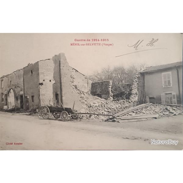 Carte postale ww1 mesnil sur belvitte vosges