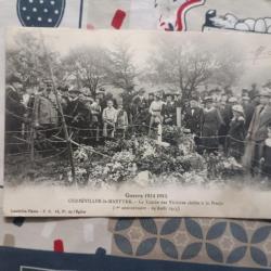 Carte postale ww1 gerbeviller la martyre. Tomdes des victimes civiles