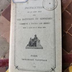 Instructions du 18 juin 1912 les batteries et sonneries