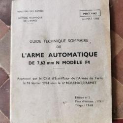 Guide technique sommaire de l'arme automatique de 7.62mm N modèle F1