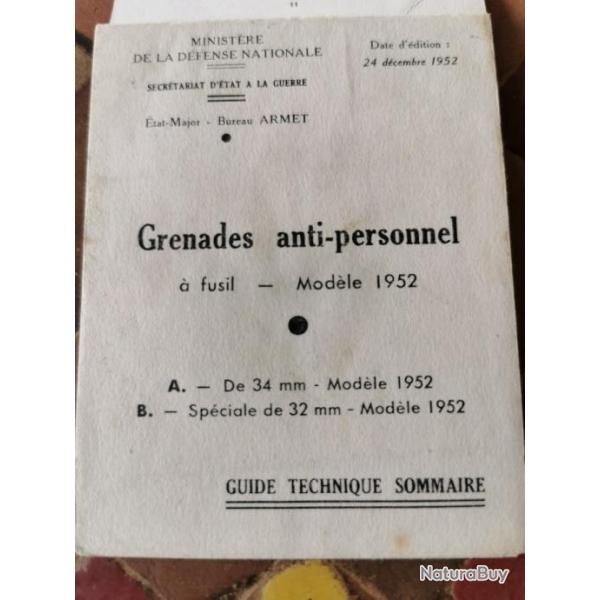 Grenade anti-personnel  fusil modle 1952