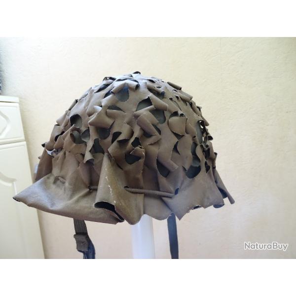 Casque franais Modle 56 avec salade de camouflage