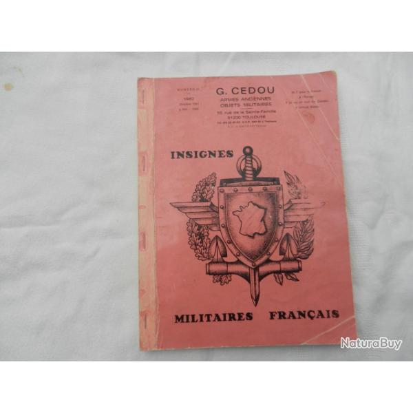 insignes militaires franais  n 21 1982 par G.CEDOU -  cotation des insignes militaires