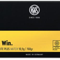 CARTOUCHES RWS .308 WIN TARGET ELITE PLUS Match 168 gr  boite de 20 5 boites ( 100 munitions )