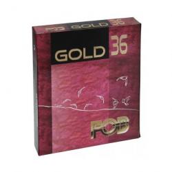 LOT DE 100 CARTOUCHES FOB GOLD 36 CAL 12X70  CULOT DE 25MM BOURRE A JUPE  PLOMB CUIVRE N°8