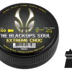 Plombs 5.5 mm The Black Ops Soul Extrem Choc - BO Manufacture - Boite de 200