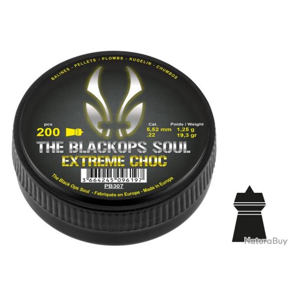 Plombs 5.5 mm The Black Ops Soul Extrem Choc - BO Manufacture - Boite de 200