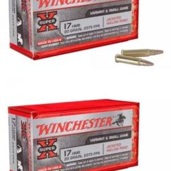 Lot de 2 boîtes de 50 Munitions Winchester Super-X - calibre 17 HMR