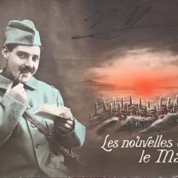 Carte postale cpa ww1 les nouvelles et ... le mandat