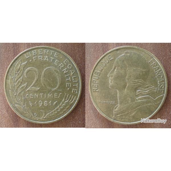 France 20 Centimes 1981 Lagriffoul Piece Franc Centime Francs