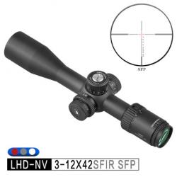 Lunette de visée de chasse LHD-NV 3-12X42SFIR adaptée à la vision nocturne LIVRAISON GRATUITE