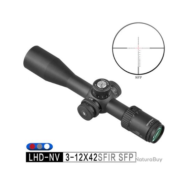 Lunette de vise de chasse LHD-NV 3-12X42SFIR adapte  la vision nocturne LIVRAISON GRATUITE