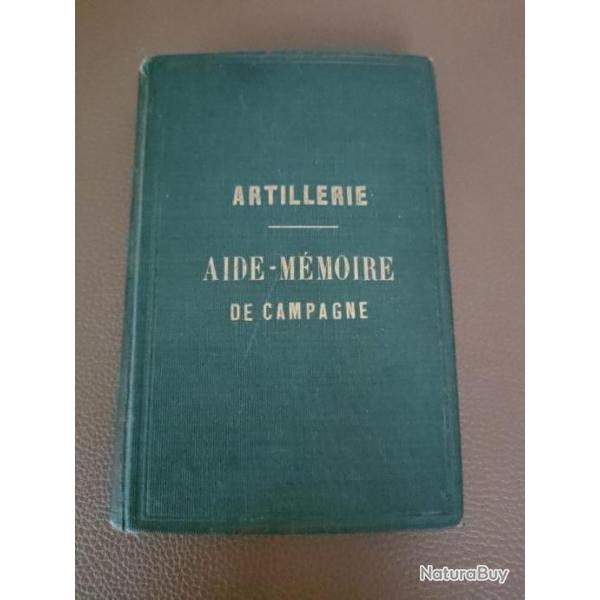 Aide memoire portatif de campagne pour officier d'artillerie 1864