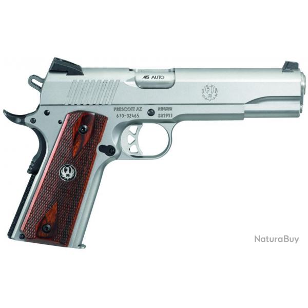 PIST RUGER SR1911 .45AUTO GOVERNMENT 5" 8+1CPS STAINLESS STEEL BARREL BI COLOR