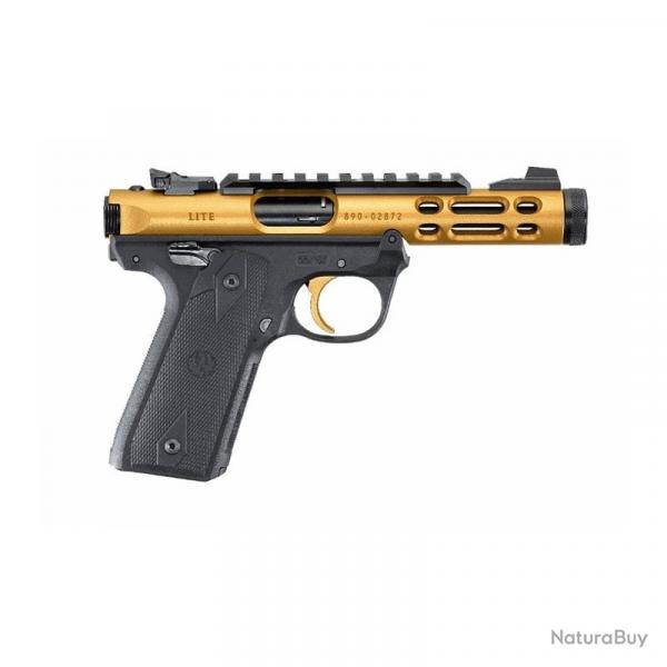 PIST RUGER MARK IV 22/45 LITE .22LR 4.40" 10CPS COULEUR OR ANODIZ FILETE 1/2-28"