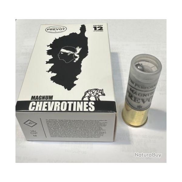 Munitions Chevrotine Magnum super PREVOT CAL.12/76 15G cuivre par 10