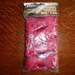 CORDES LOT DE 4 - COULEUR ROUGE - 4M/3MM