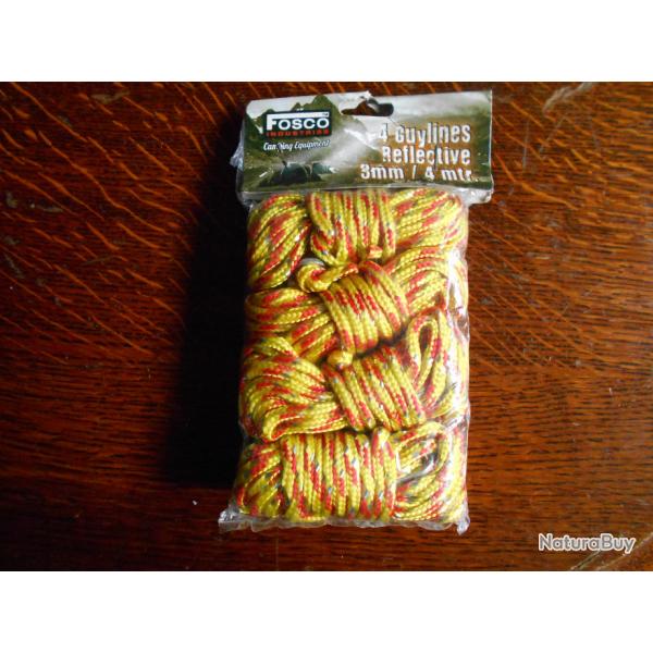 CORDES LOT DE 4 - COULEUR JAUNE - 4M/3MM