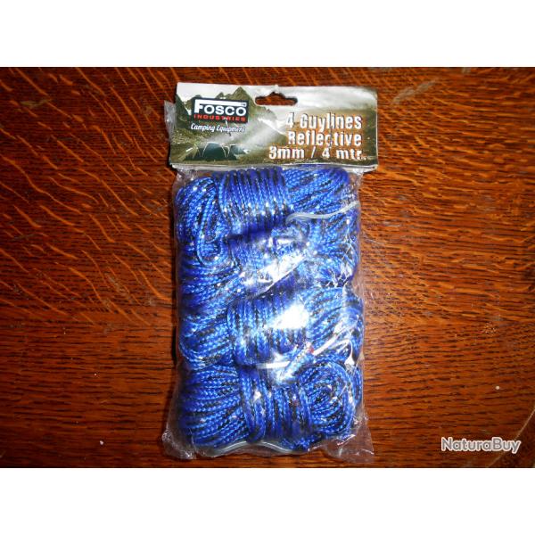 CORDES LOT DE 4 - COULEUR BLEUE - 4M/3MM