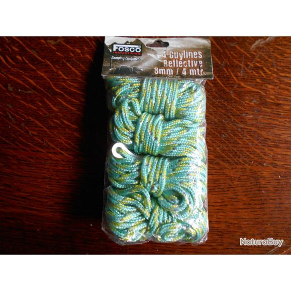 CORDES LOT DE 4 - COULEUR VERT - 4M/3MM