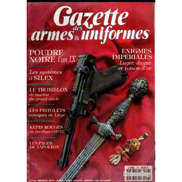 gazette des armes 218 pistolet des cosaques en crime , guerre du pacifique 1880, maison des pages