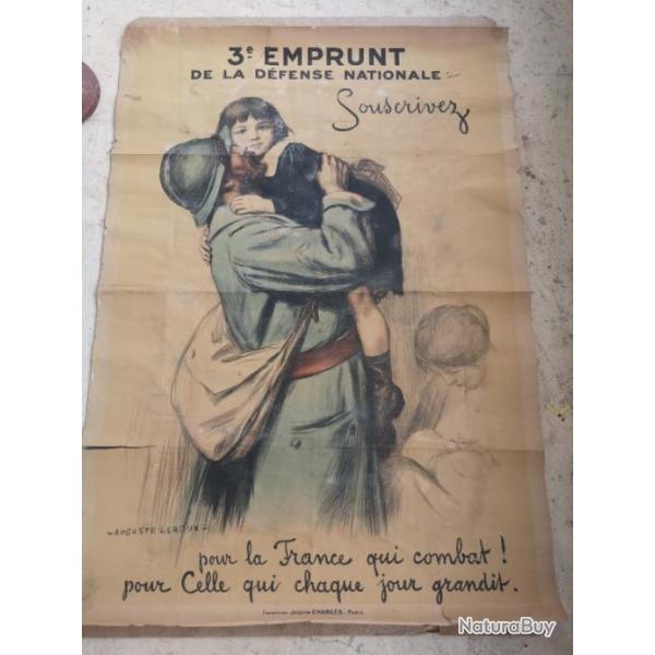 Affiche d'poque WWI Du 3eme emprunt patriotique de 1917