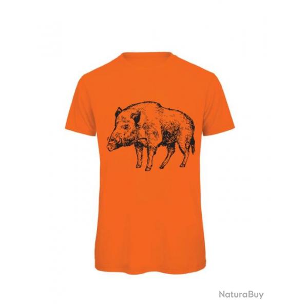 TEE SHIRT ORANGE SANGLIER