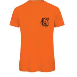 TEE SHIRT CHASSE ORANGE PETIT SANGLIER