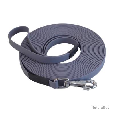 Longe biothane beta plate 16 mm 15 m AVEC poignée gris - Laisses (12419323)