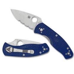 C136PSBL couteau pliant semi-denté Spyderco Persistence Lightweight bleu