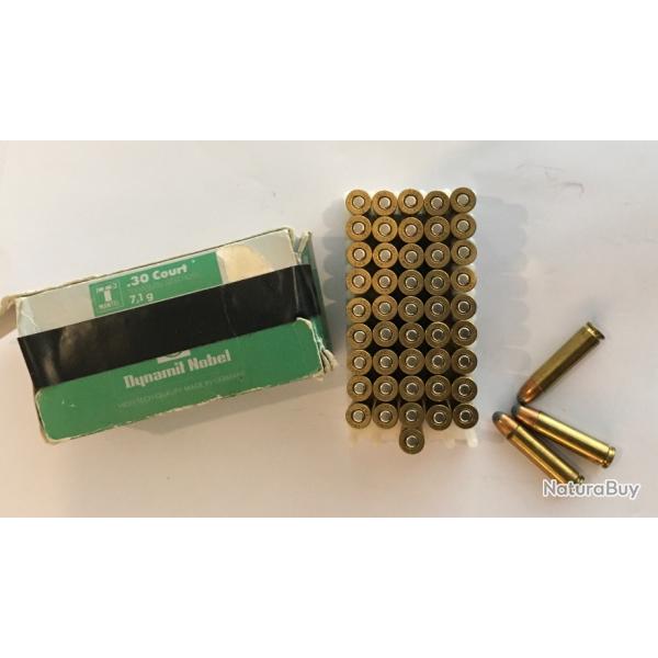 Lot de 49 munitions/balles calibre 30 court RWS Teil mantel 7,1gr (110grains)