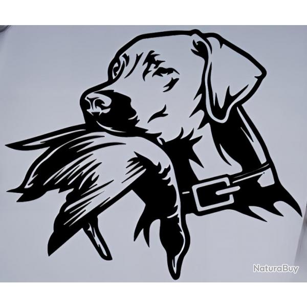 Autocollants tissu motif chien + canard  taille personnalis photo 1 en vente ! 15cm.