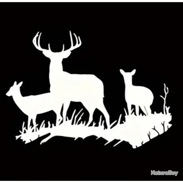 Autocollants tissu motif cerf et biche taille personnalis photo 1 en vente ! 25 cm