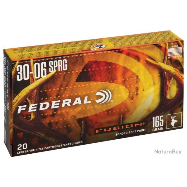 Munitions FEDERAL Cal.30-06 fusion 165gr 10.7g par 20