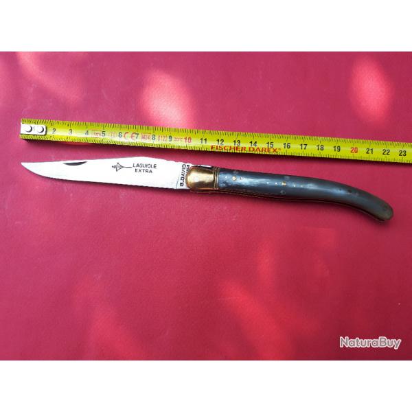 Couteau Laguiole G.David Arbalte manche corne bleue lame rivetage rare - Neuf de Stock