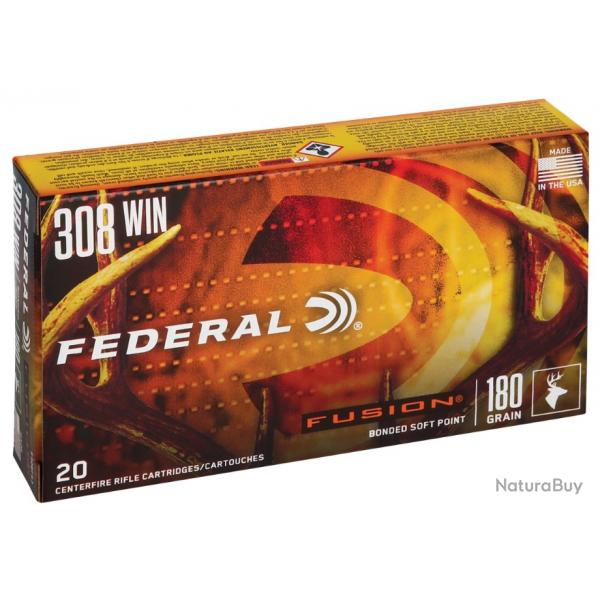 Munitions FEDERAL cal.308 win fusion 180gr 11.7g par 60