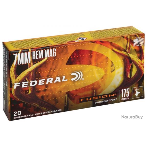 Munitions FEDERAL cal.7mm rem mag fusion 175gr par 20