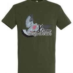 Tee shirt pigeon ramier vert XTREM MIGRATEURS