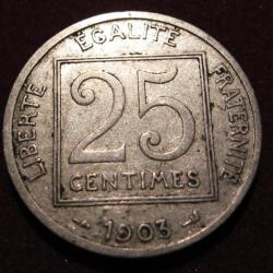 France  25 centimes patey premier type 1903 TTB