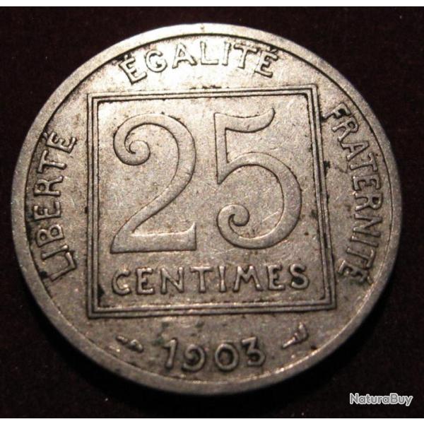 France  25 centimes patey premier type 1903 TTB