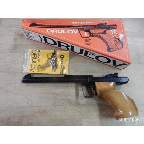 PISTOLET A UN COUP DRULOV 75 CAL 22 LR + BOITE OCCASION TRES BON ETAT