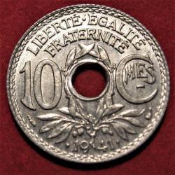 France 10 centimes zinc 1941 sup commune souligné