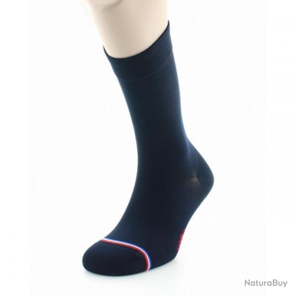 CHAUSSETTES Elyse en soie marine La Chaussette Franaise