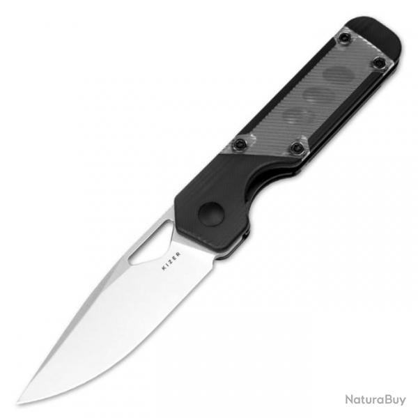 KIV3634SA3 Couteau Kizer Cutlery Mini Militaw Manche G10/Acrylique Lame Acier Nitro-V Linerlock Clip