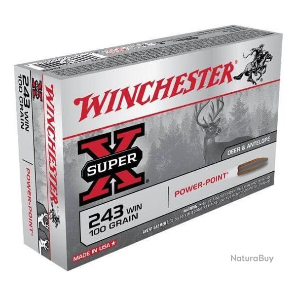 MUNITIONS WINCHESTER 243WIN POWER-POINT 100 LIV GRATIS