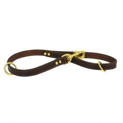 Laisse cuir 60 cm chocolat (Taille 2)