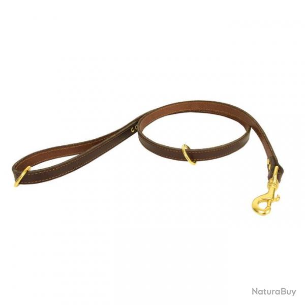 Laisse cuir 115cm chocolat (Taille 2)