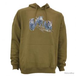 Sweat à capuche kaki sangliers Taille 3