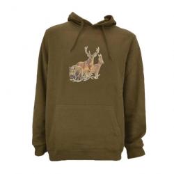 Sweat à capuche kaki grands animaux TXL (Taille 5)